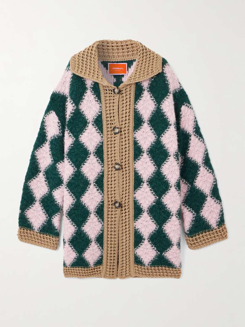 La DoubleJ Bowling Crocheted Wool-blend Cardigan