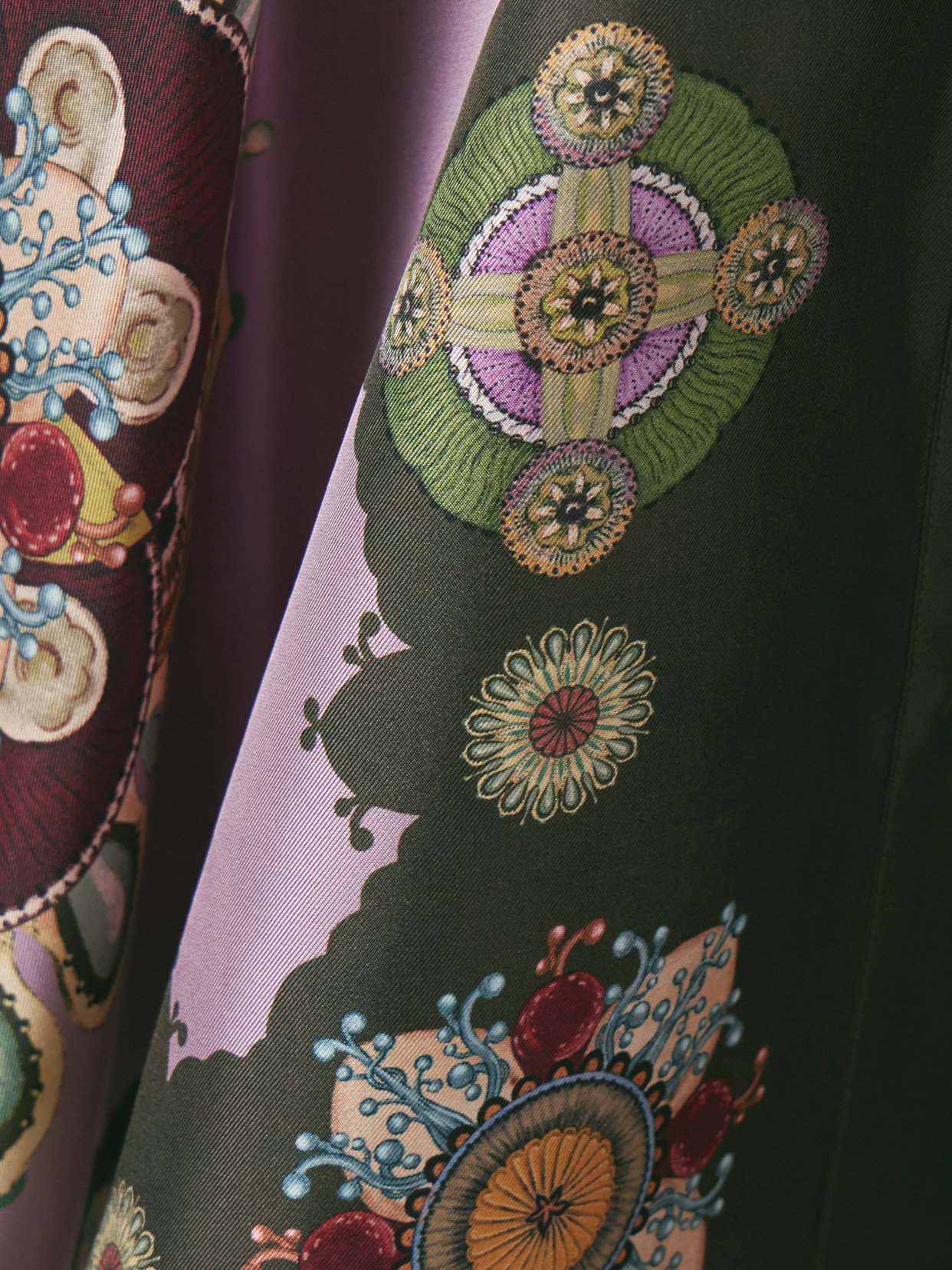 Icon Foulard Draped Printed Silk-Twill Shirt