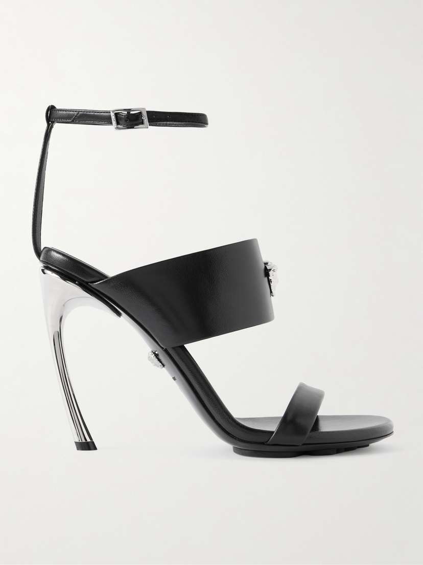 Versace Embellished Leather Sandals