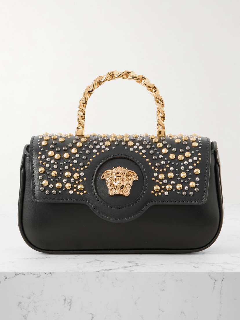 Versace Embellished Leather Tote