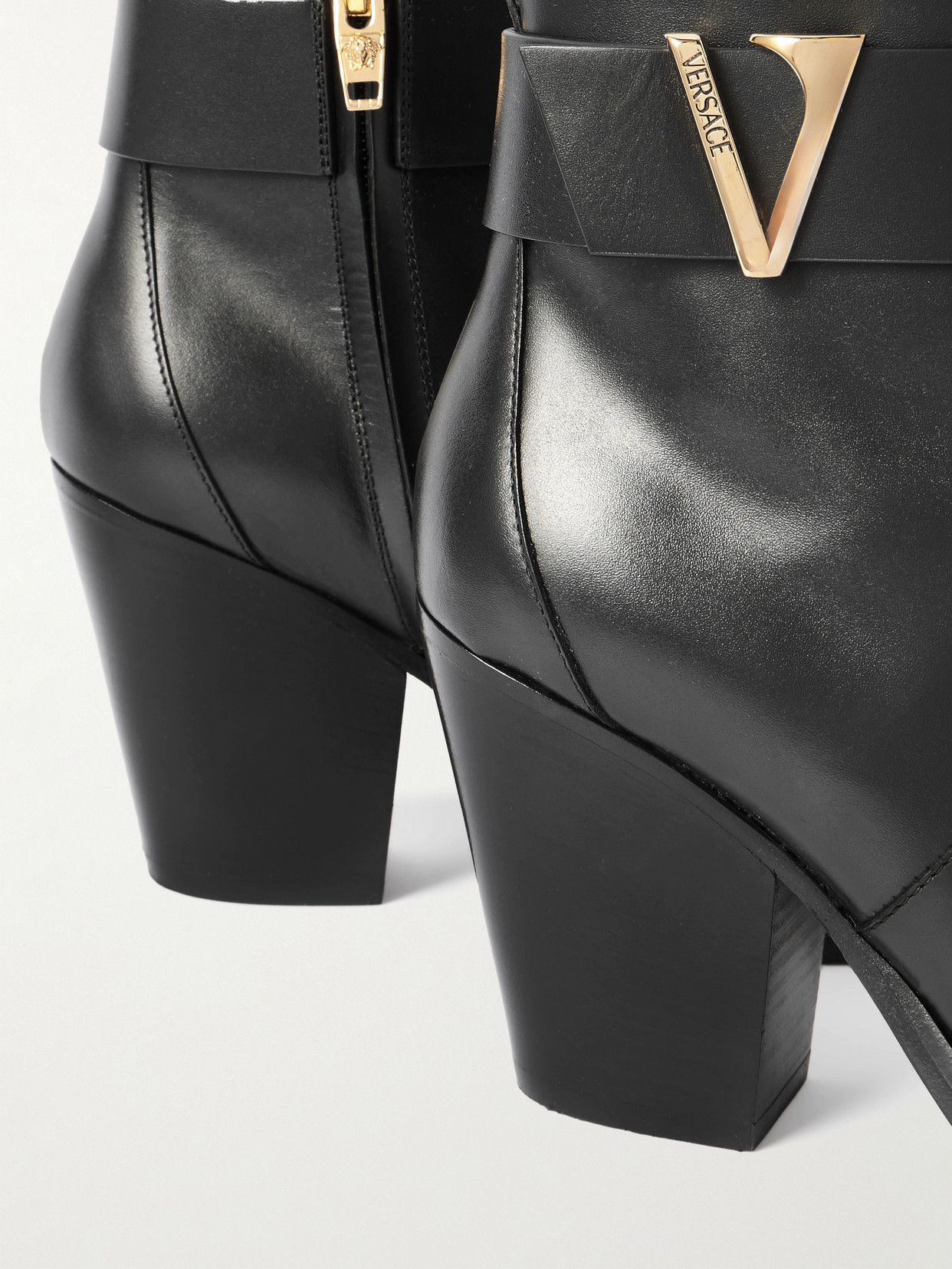Embellished Leather Ankle Boots