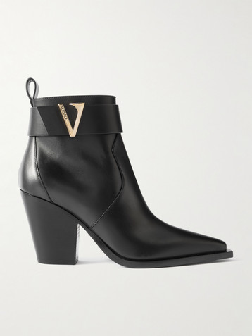 Versace Embellished leather ankle boots