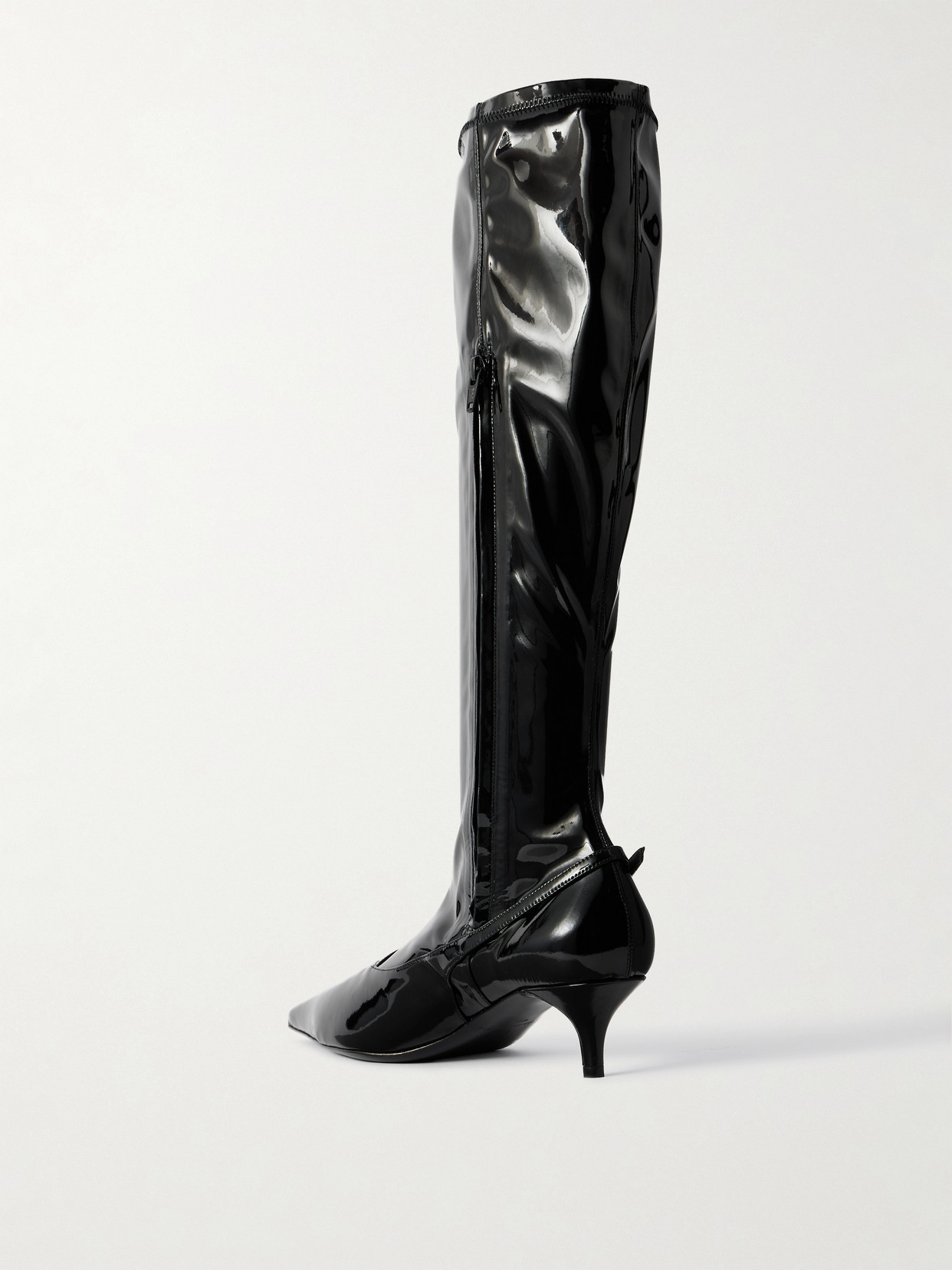Magda Butrym Buckled Patent-leather Knee Boots In Black