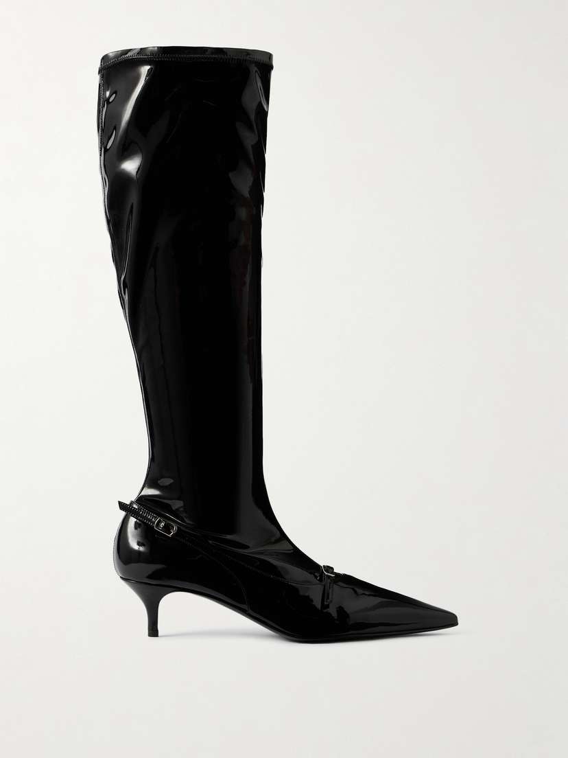 Magda Butrym Buckled Patent-leather Knee Boots