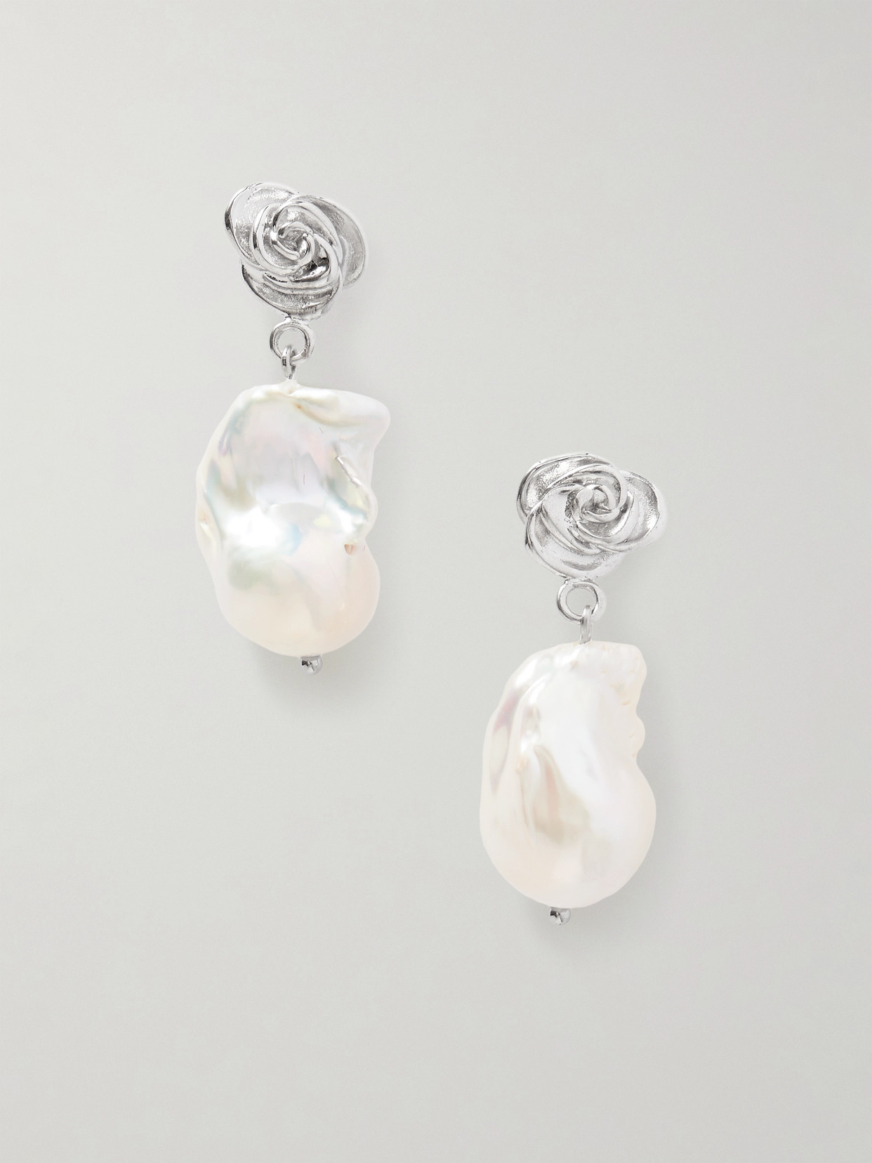Magda Butrym Silver-tone Pearl Earrings In White
