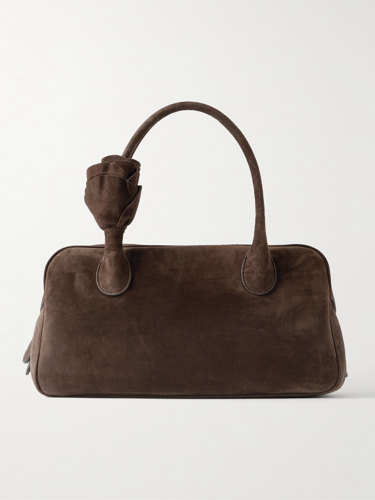 Magda Butrym Brigitte Embellished Suede Shoulder Bag In Brown