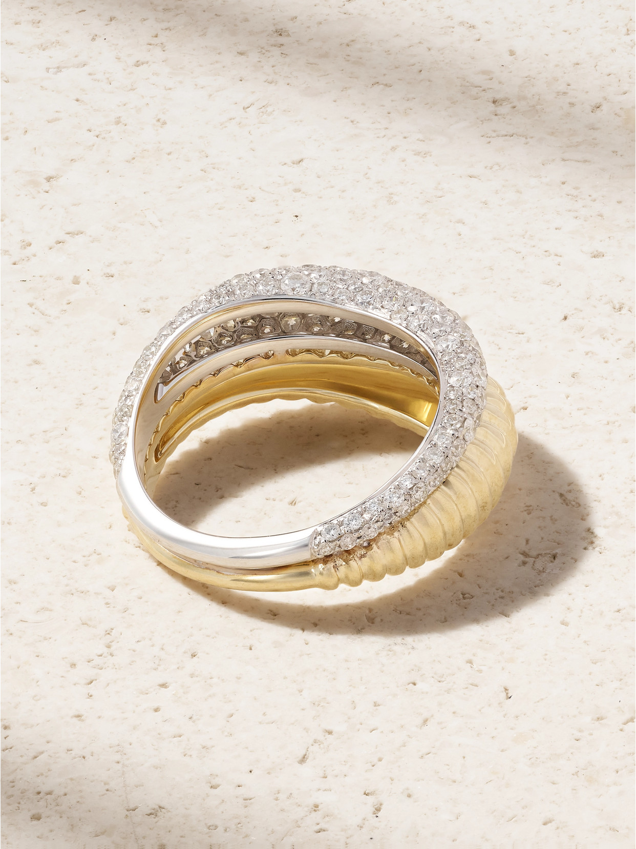 Yvonne Léon Bouée Vague 9-karat Yellow And White Gold Diamond Ring In Gold