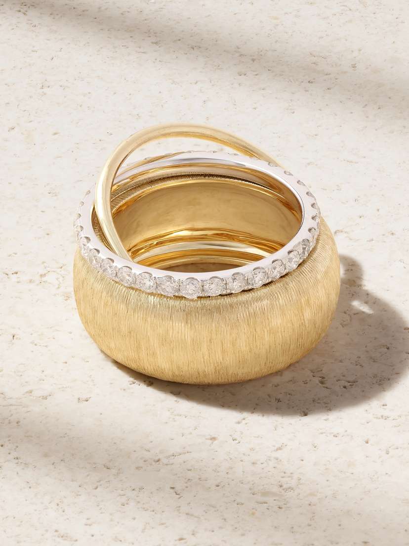 Yvonne Léon Un Deux Trois 9-karat Yellow And White Gold Diamond Ring