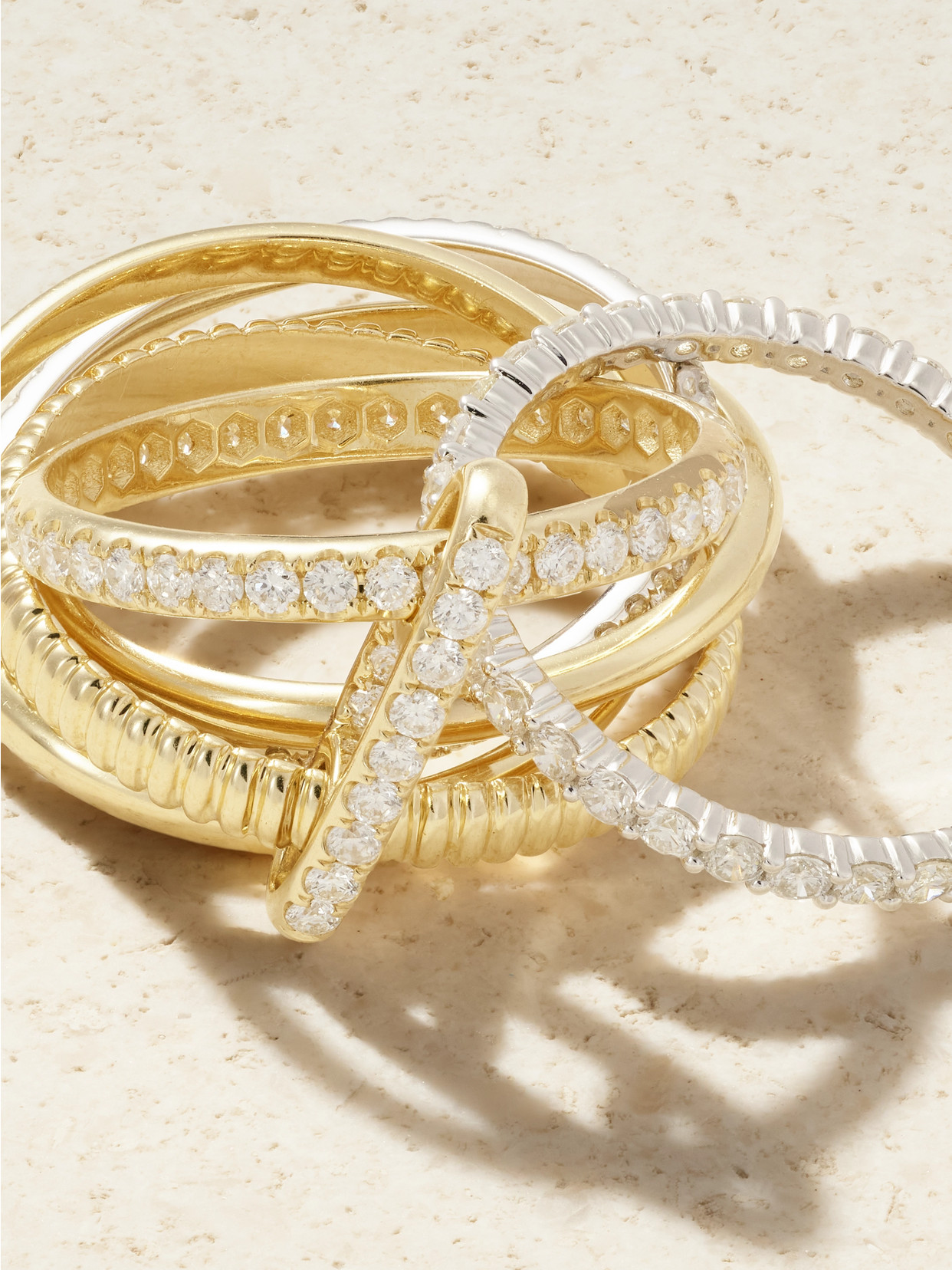Yvonne Léon 9-karat Yellow And White Gold Diamond Ring In Gold