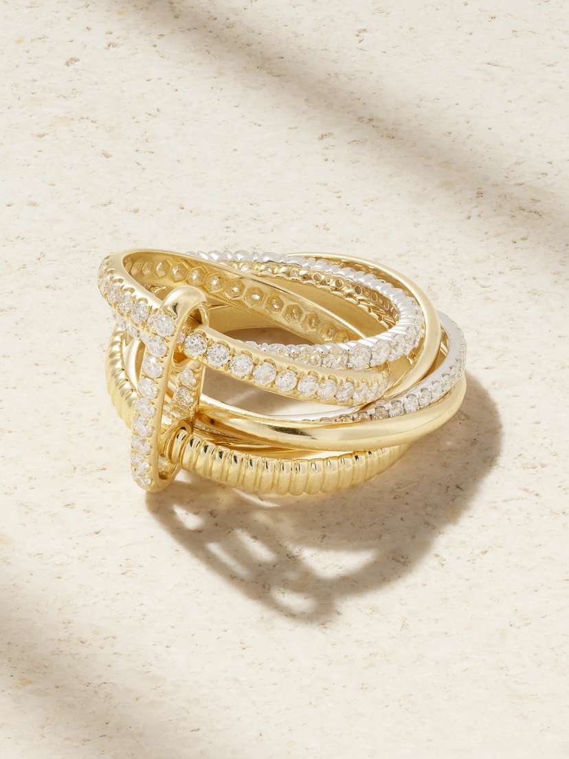 Yvonne Léon 9-karat Yellow And White Gold Diamond Ring