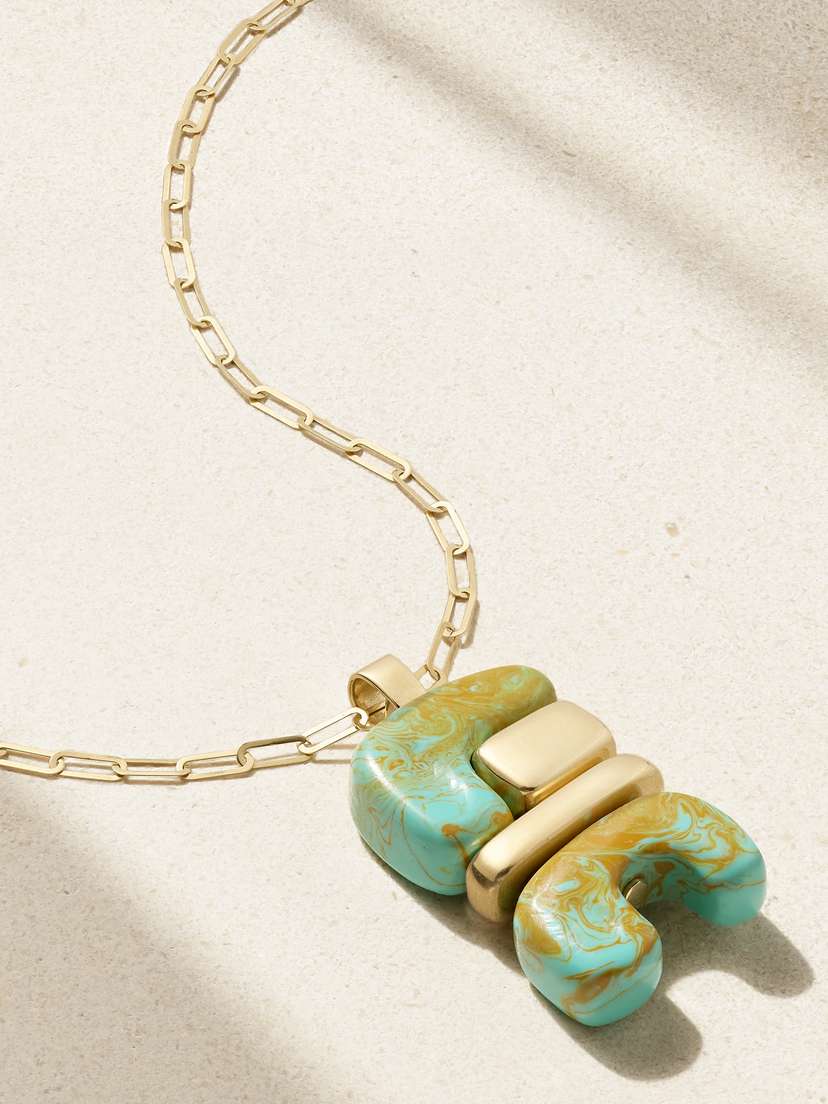 Joelle Kharrat Totem Gold Turquoise Necklace