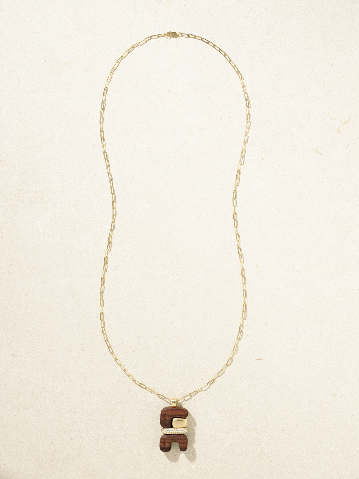 Joelle Kharrat Totem Gold, Wood And Diamond Necklace