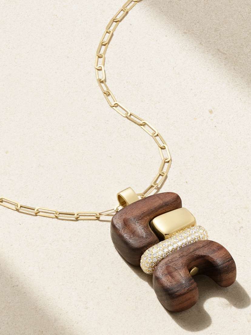 Joelle Kharrat Totem Gold, Wood And Diamond Necklace