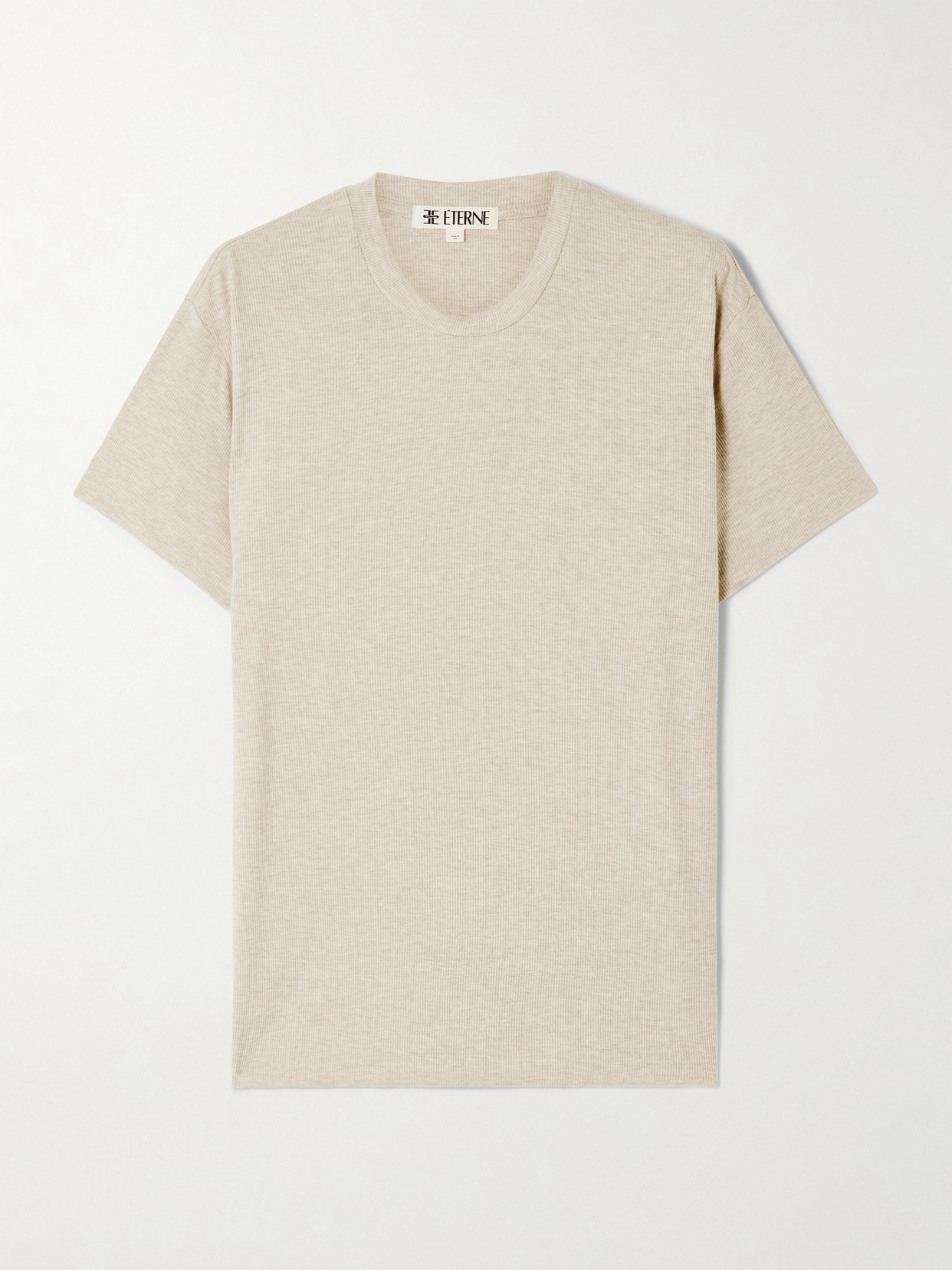 Éterne Boyfriend Ribbed Jersey T-shirt In Neutral