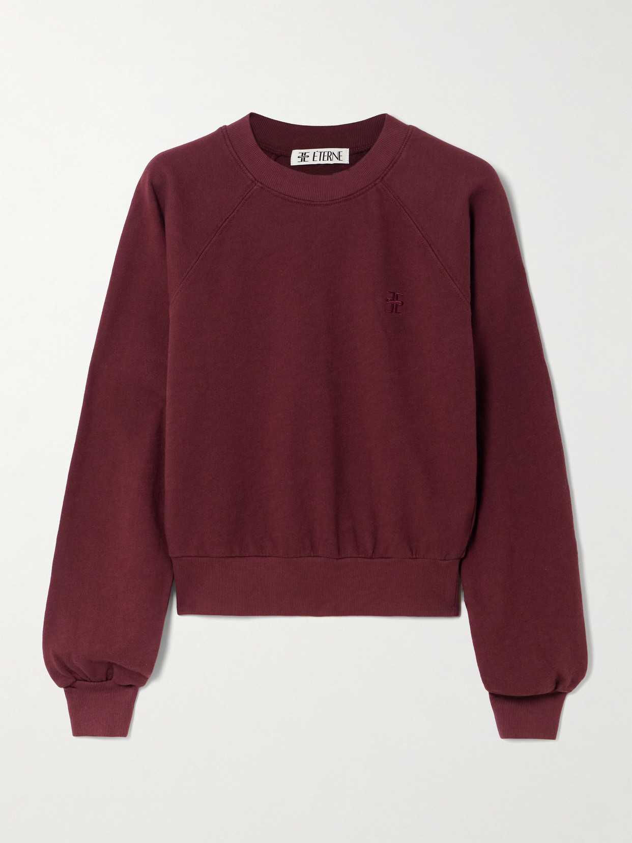 Éterne Sonny Embroidered Cotton-jersey Sweatshirt In Burgundy