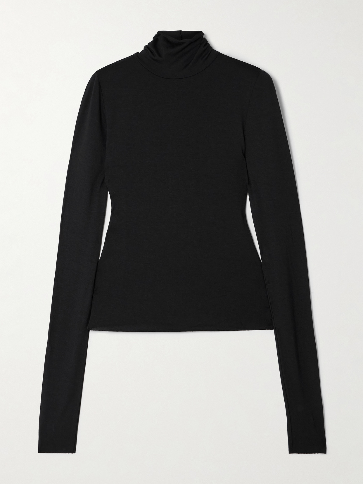 Éterne Stretch-modal Jersey Turtleneck Top In Blue