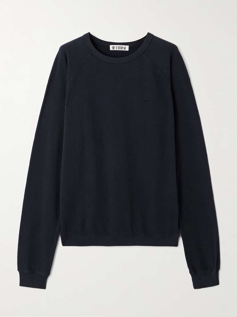 ÉTERNE Oversized Embroidered Cotton-jersey Sweatshirt