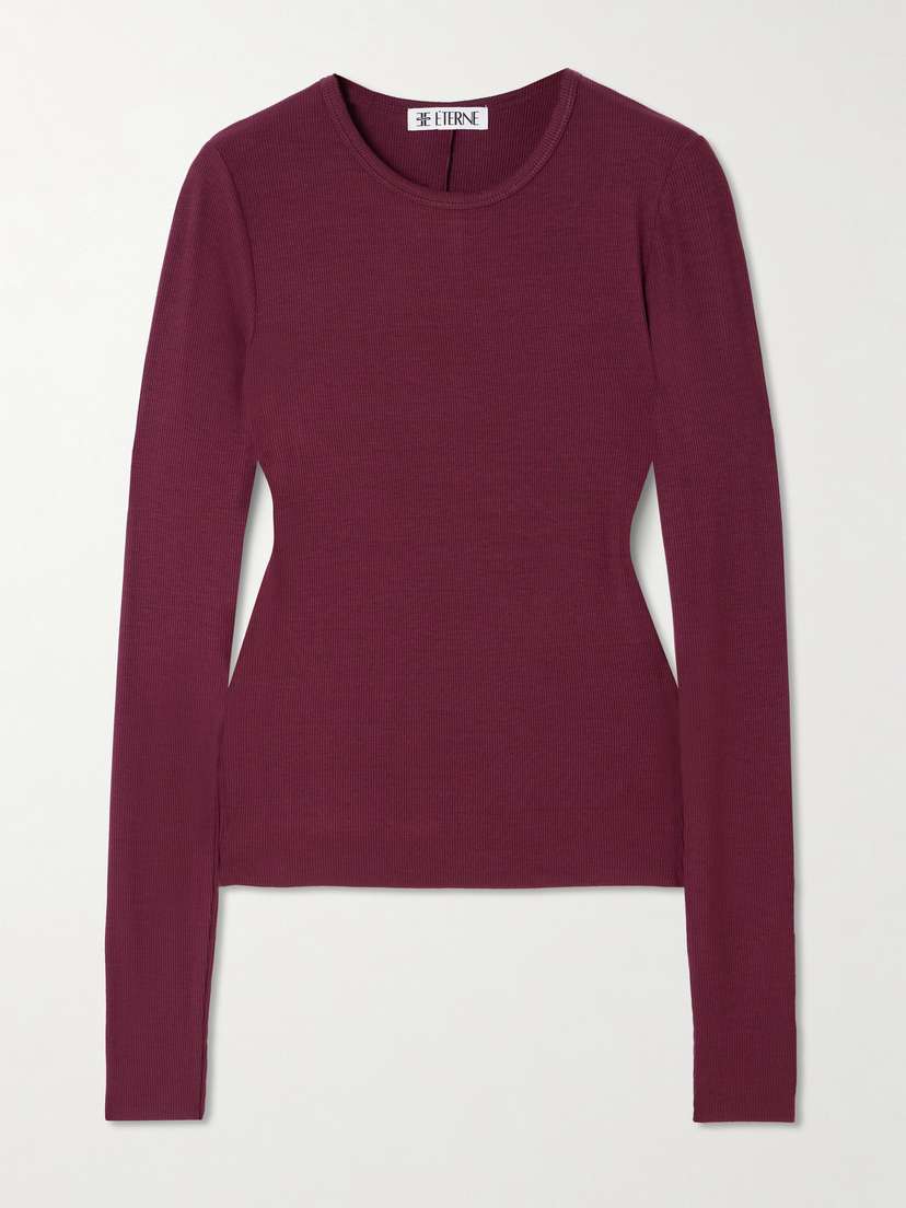 ÉTERNE Ribbed Jersey Top