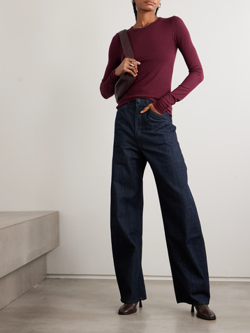 ÉTERNE Ribbed jersey top