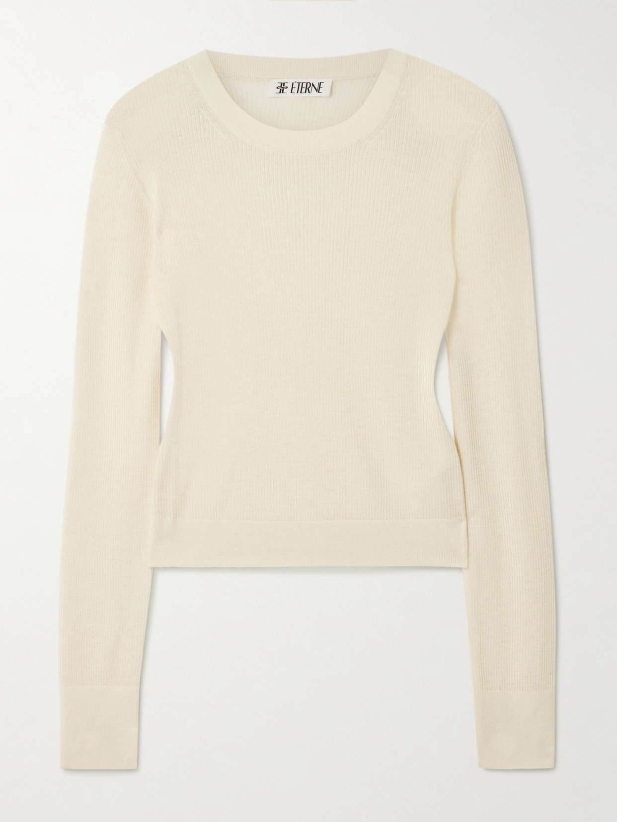 Éterne Clark Ribbed Cashmere Sweater In White