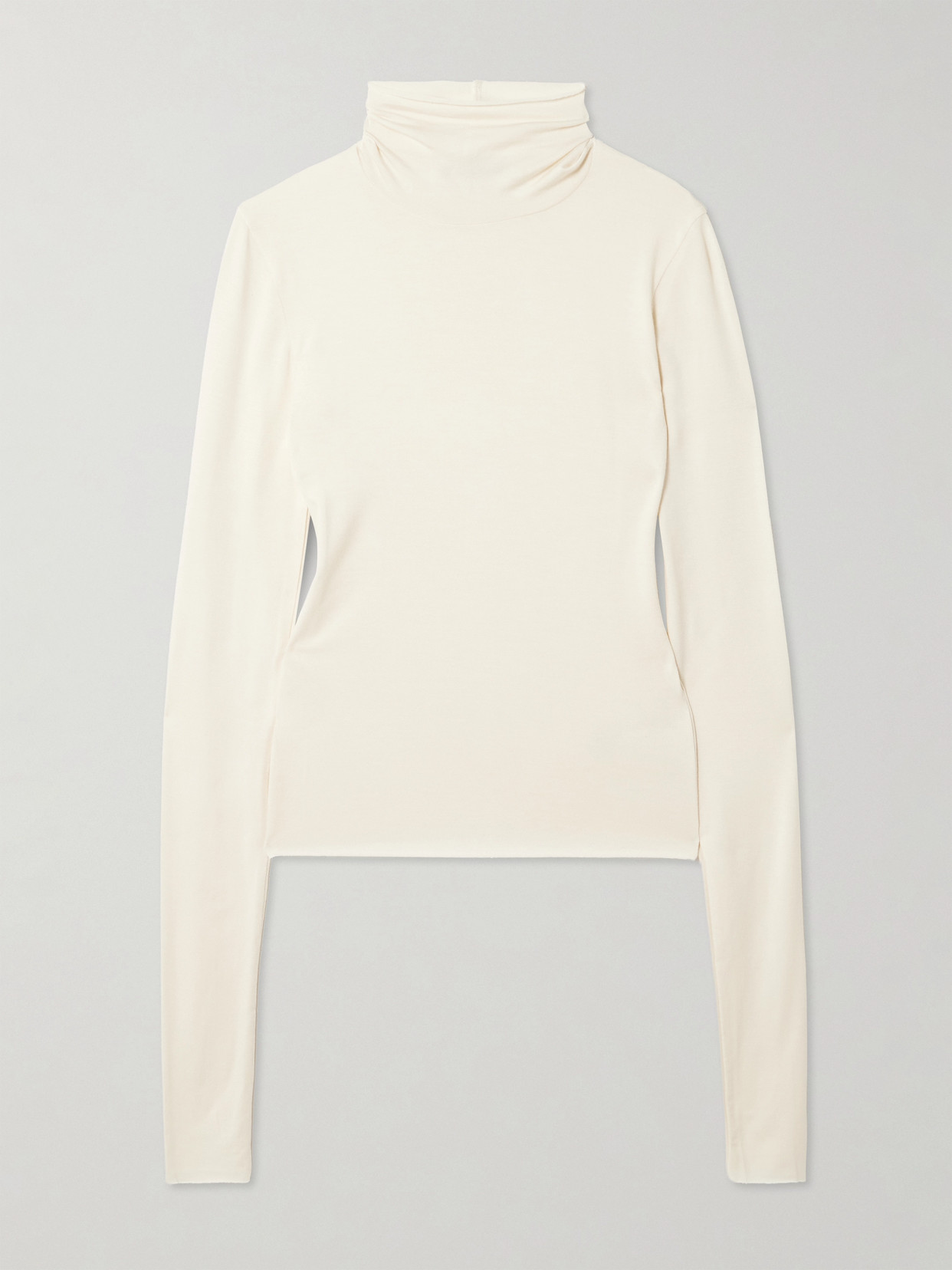Éterne Stretch-modal Jersey Turtleneck Top In White