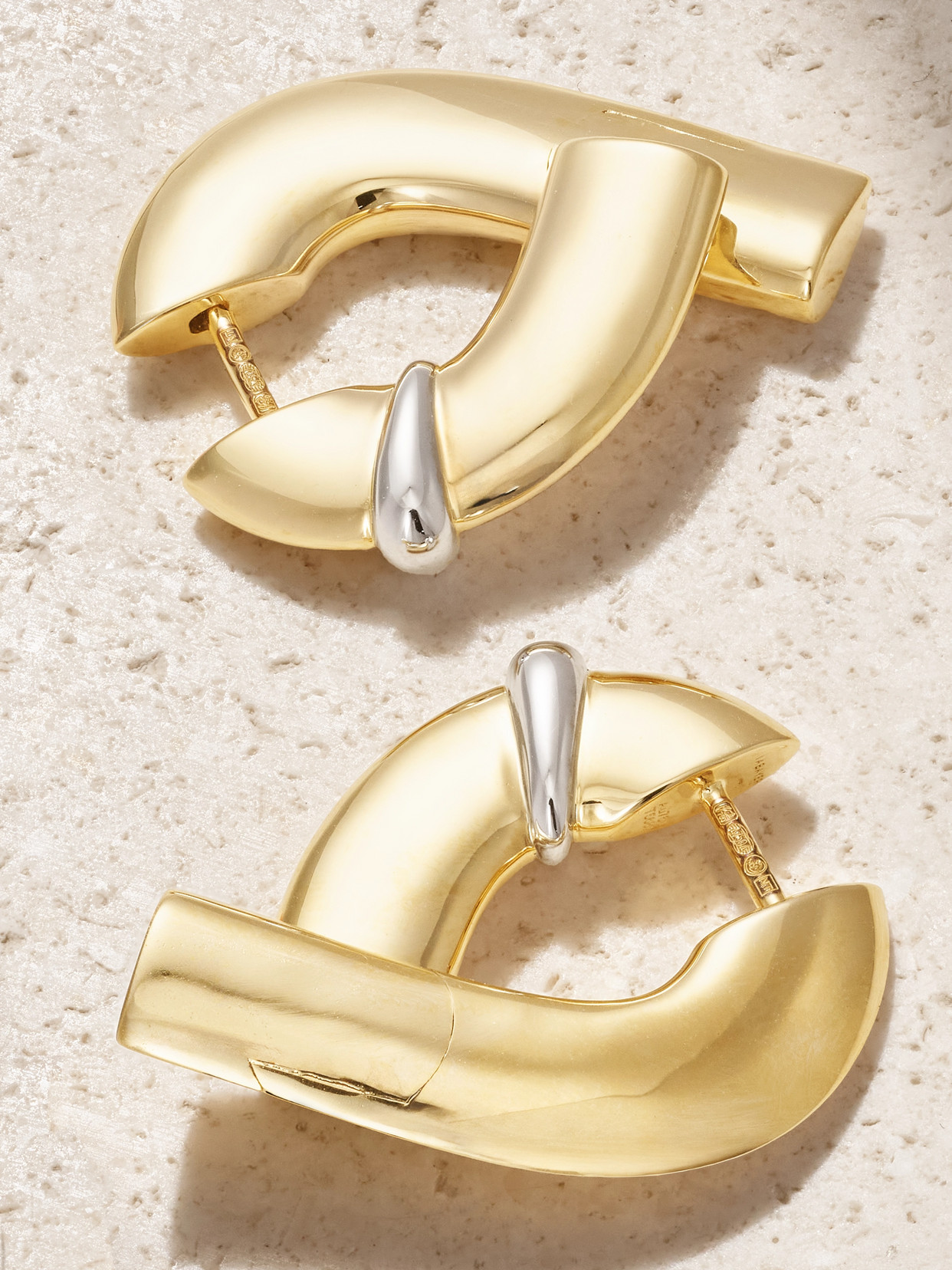 Tabayer Oera 18-karat Yellow And White Gold Hoop Earrings In Gold