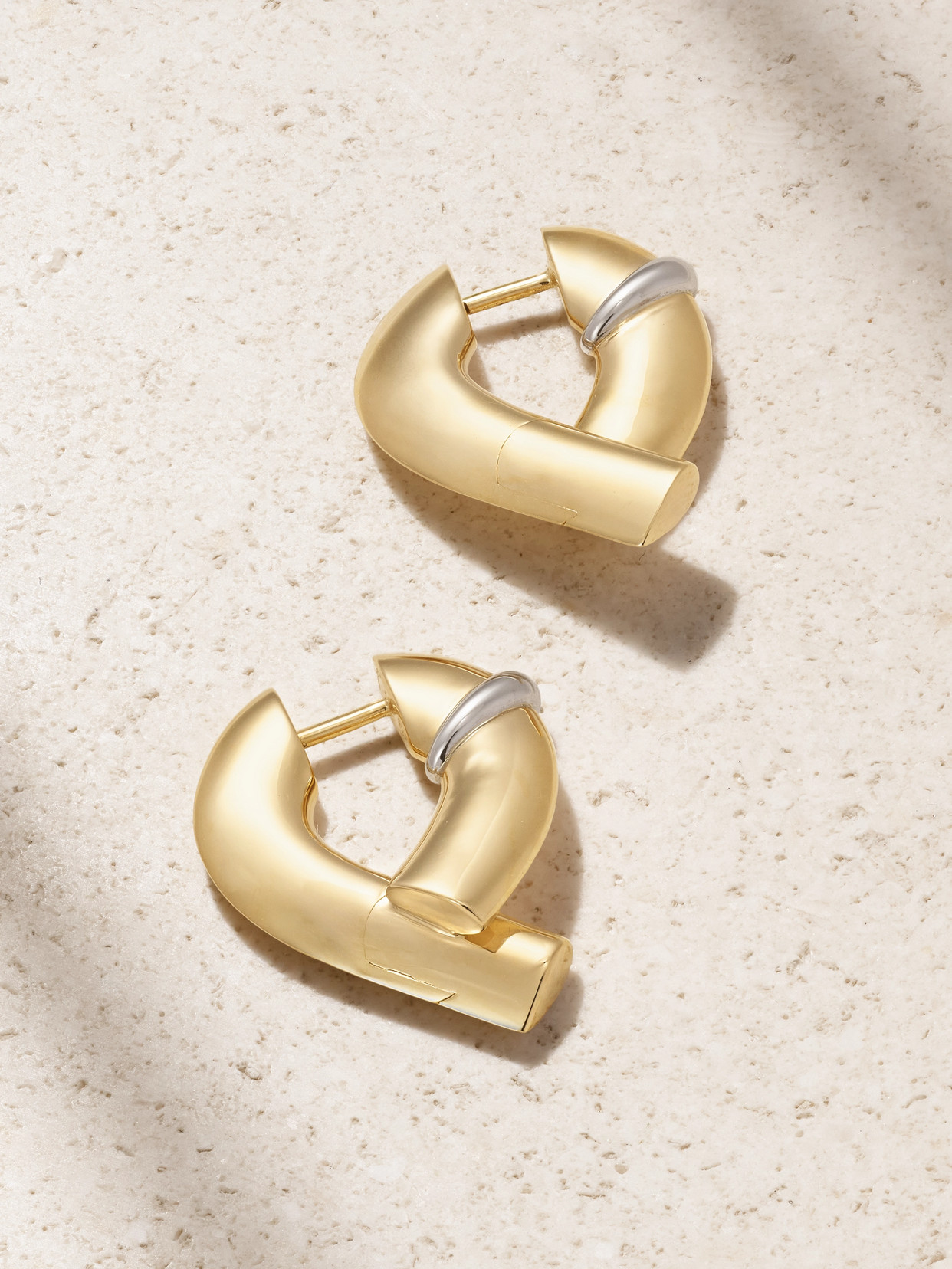 Tabayer Oera 18-karat Yellow And White Gold Hoop Earrings