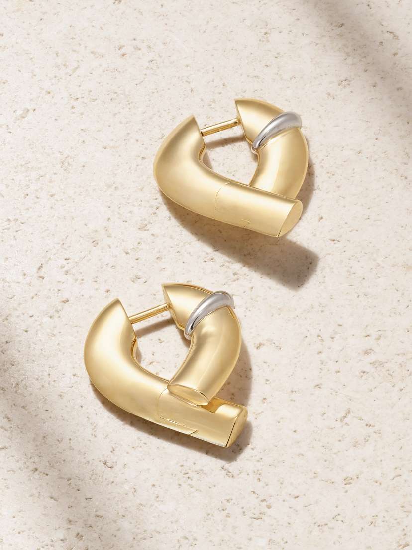 TABAYER Oera 18-karat Yellow And White Gold Hoop Earrings