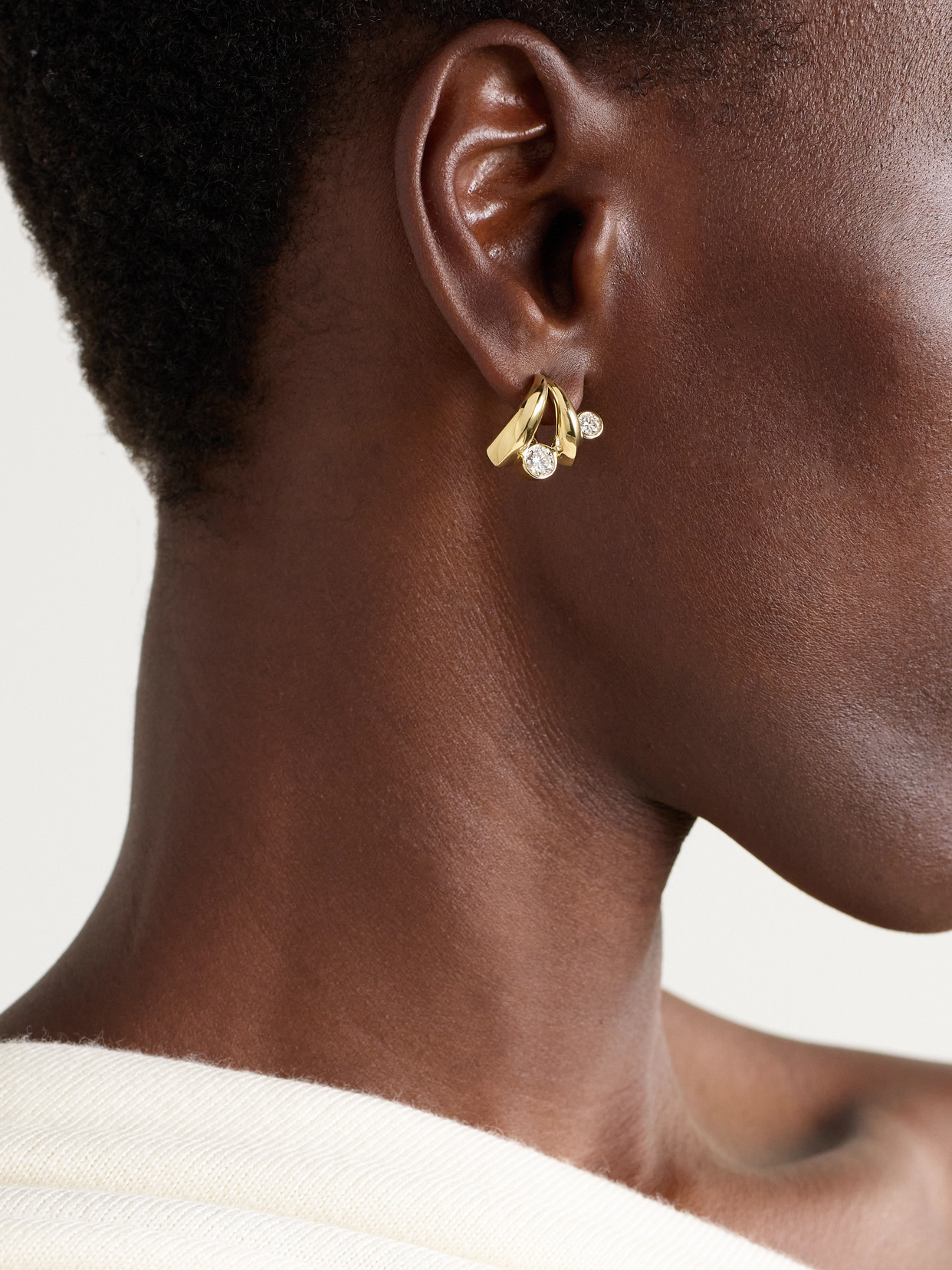 Tabayer Oera 18-karat Gold Diamond Earrings In Gold