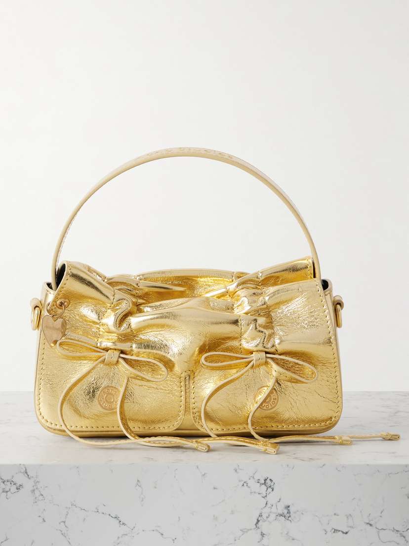 Acne Studios Micro Metallic Crinkled-leather Tope