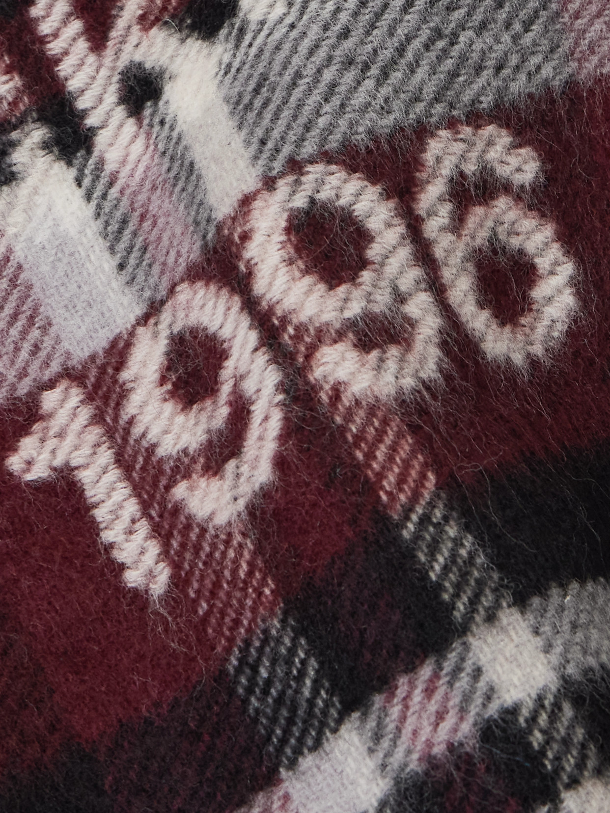 Acne Studios Women Multicolor Scarf With Fringed Hem And All-over Check Motif In Wool Woman In Multi