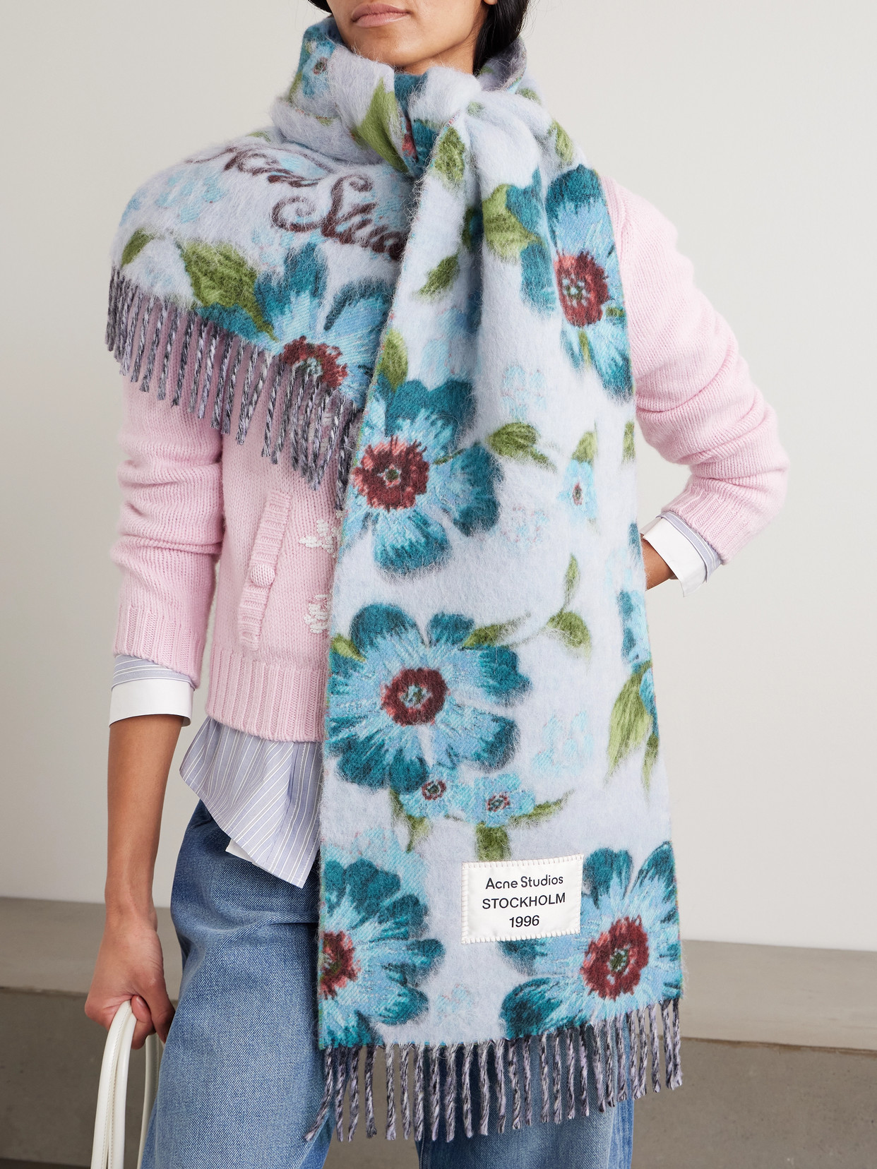 Acne Studios Flower Scarf In Multi