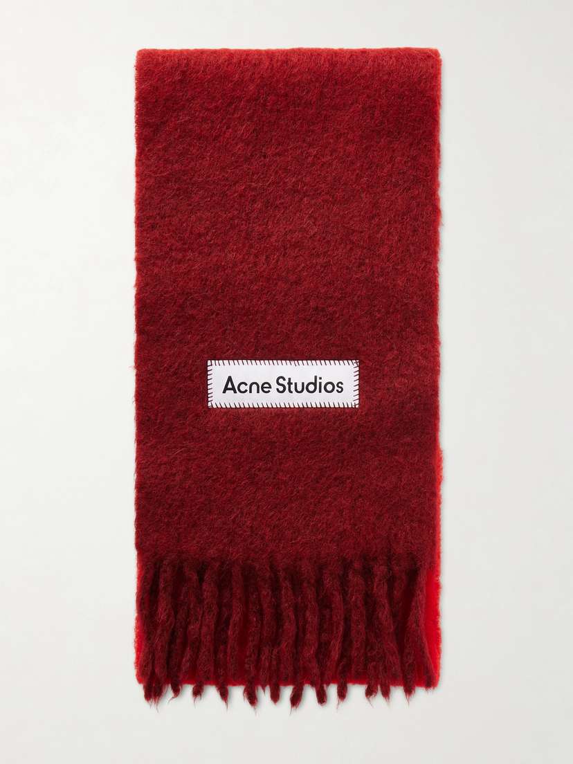 Acne Studios Fringed Appliquéd Felt Scarf