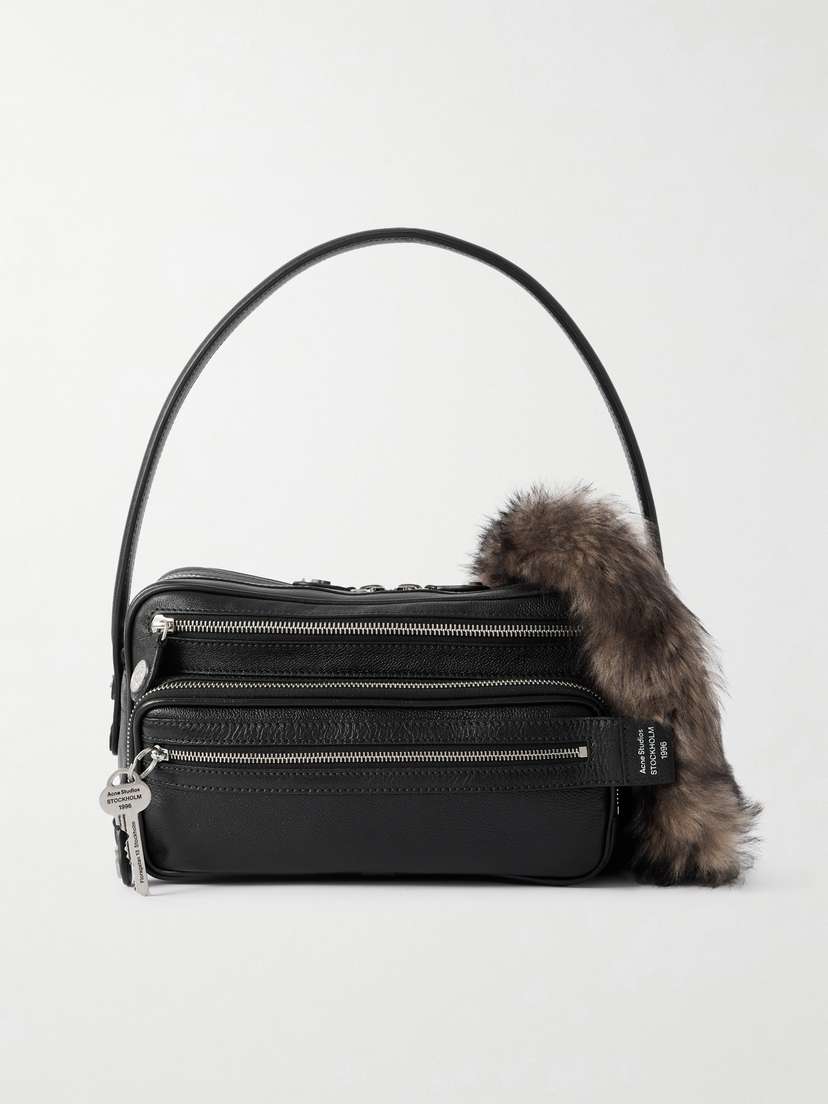 Acne Studios Small Shearling-trimmed Leather Shoulder Bag