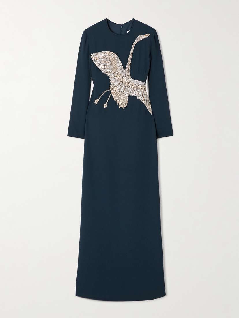 Costarellos Nadine Crystal-embellished Crepe Gown