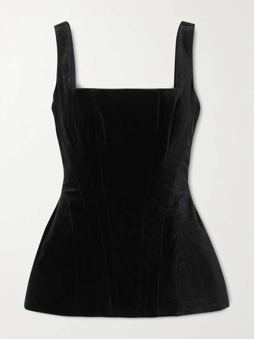 Costarellos Cotton-velvet Blouse