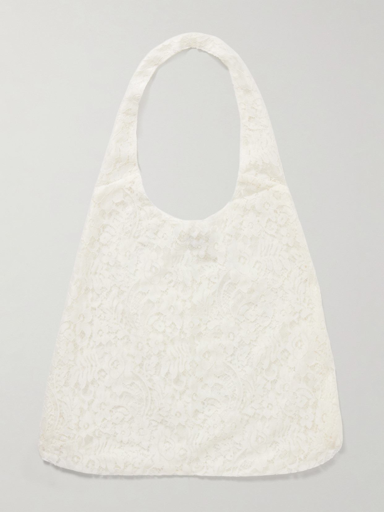 Gohar World Port Lace Shoulder Bag In White