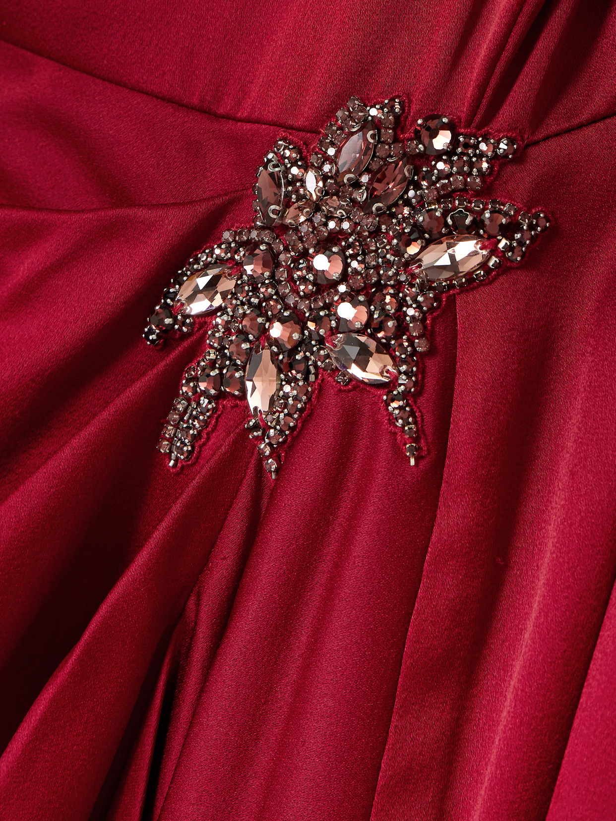 Erdem Crystal-embellished Satin Cady Cocktail Dress In Red
