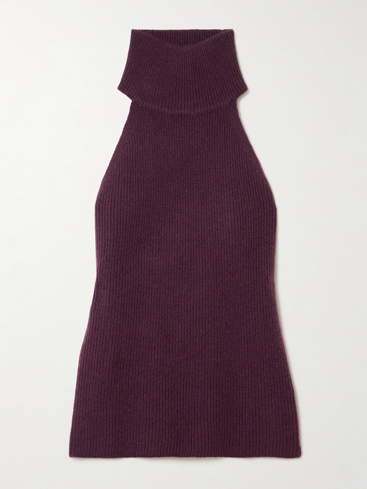 Lisa Yang Freya Ribbed Cashmere Turtleneck Tank In Purple