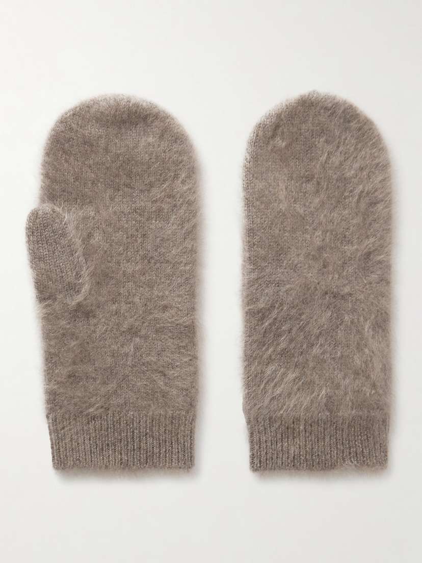 Lisa Yang Brushed-cashmere Mittens