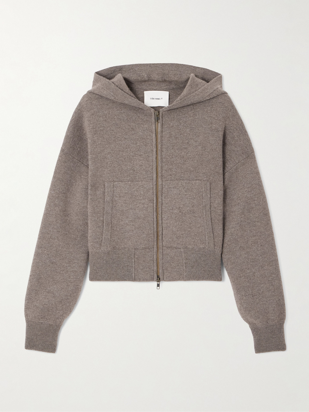 Lisa Yang Lilia Cropped Cashmere Hoodie In Animal Print