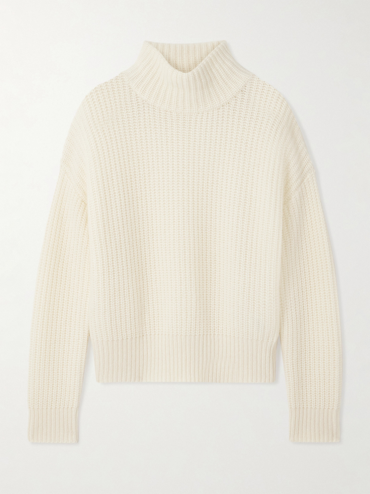 Lisa Yang Julina Ribbed Cashmere Turtleneck Sweater In Animal Print