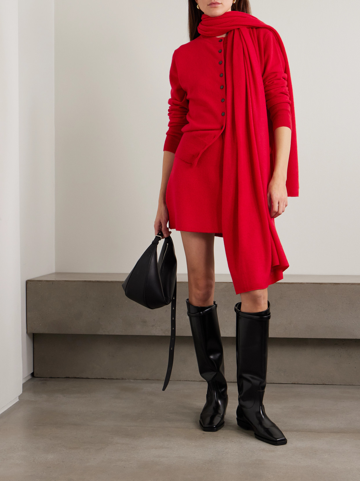 Lisa Yang Clare Cashmere Mini Skirt In Red