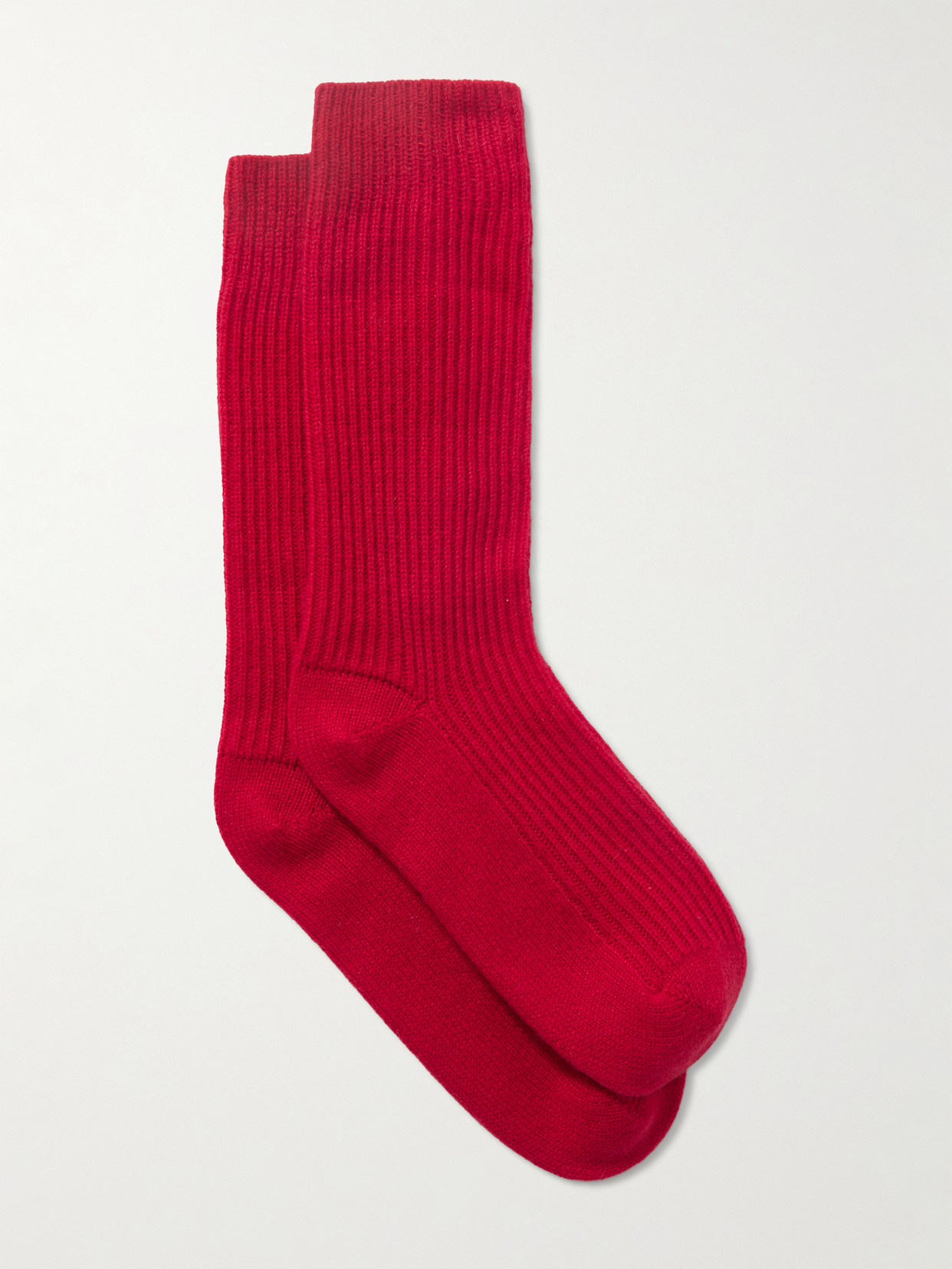 Lisa Yang Zera Ribbed Cashmere Socks In Red