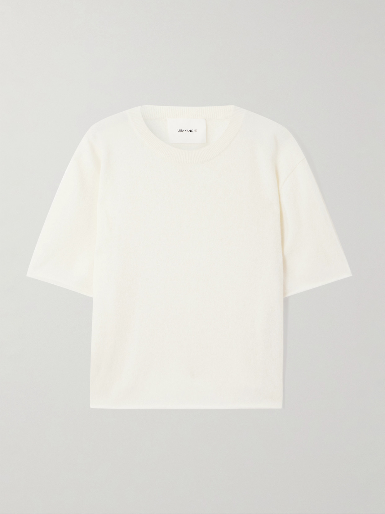 Lisa Yang Rubie Cotton And Cashmere-blend T-shirt In Cream