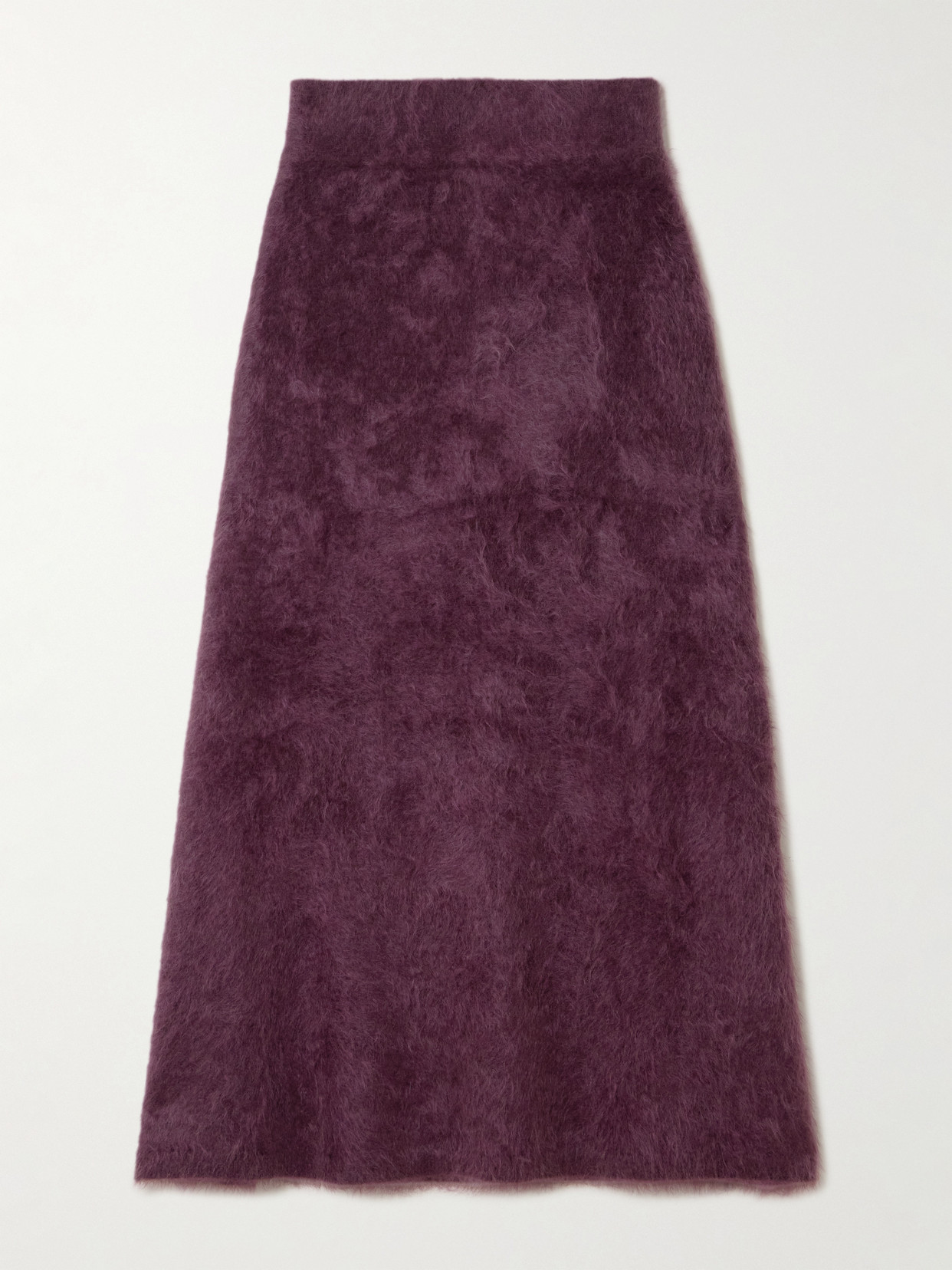 Lisa Yang Asta Brushed-cashmere Midi Skirt In Burgundy