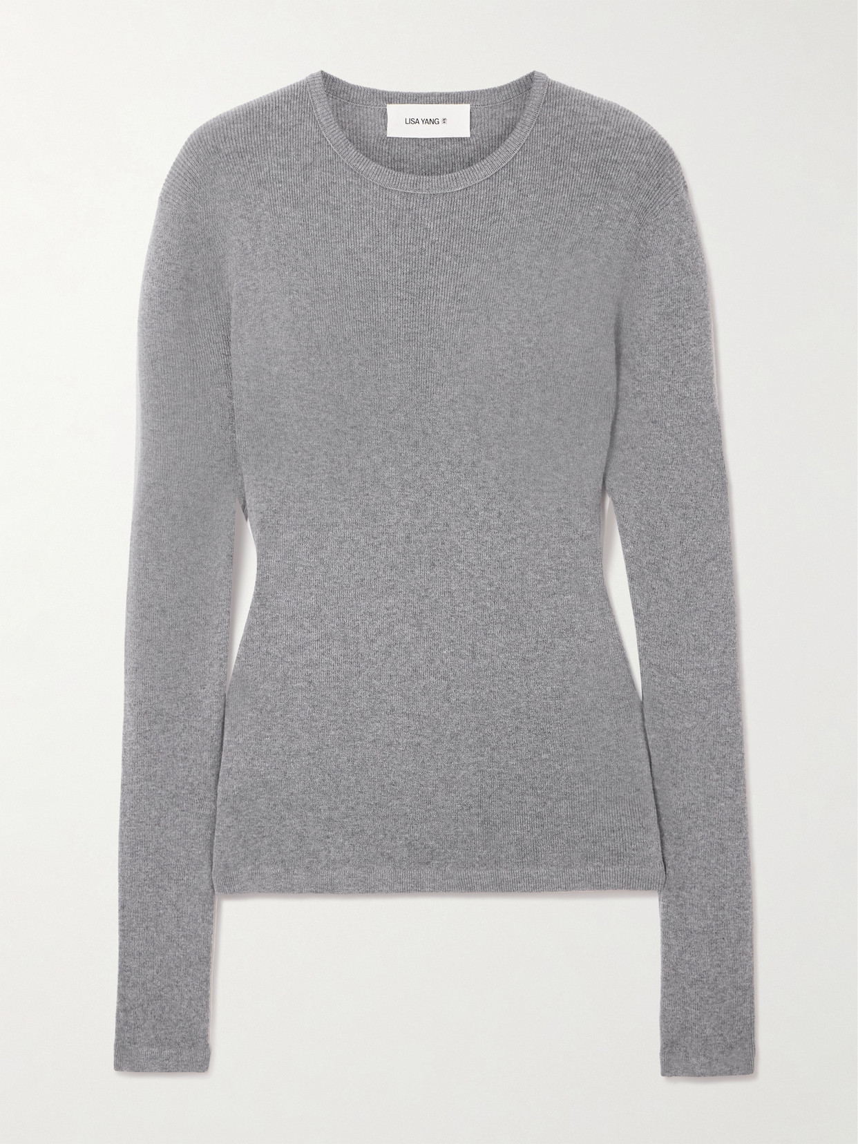 Lisa Yang Vivian Cotton And Cashmere-blend T-shirt In Gray