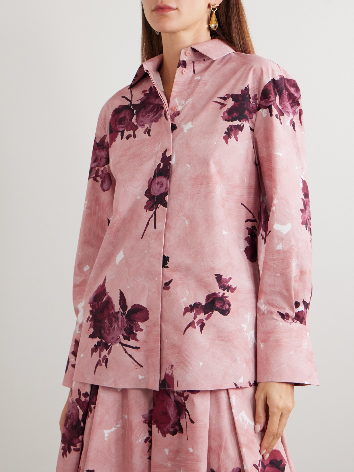 Floral-Print Cotton-Poplin Shirt