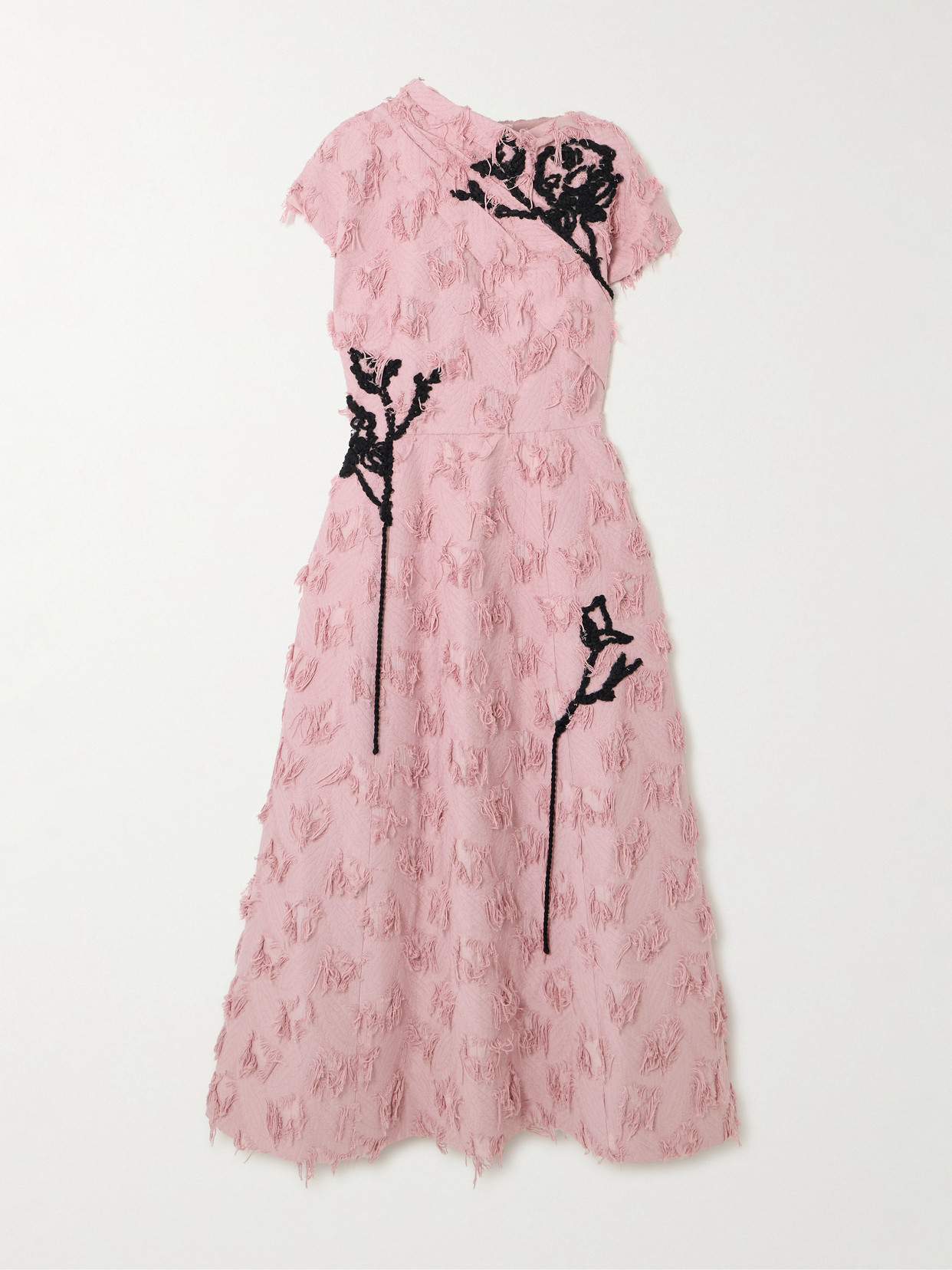Erdem Embroidered Fil Coupé Jacquard Midi Dress In Pink