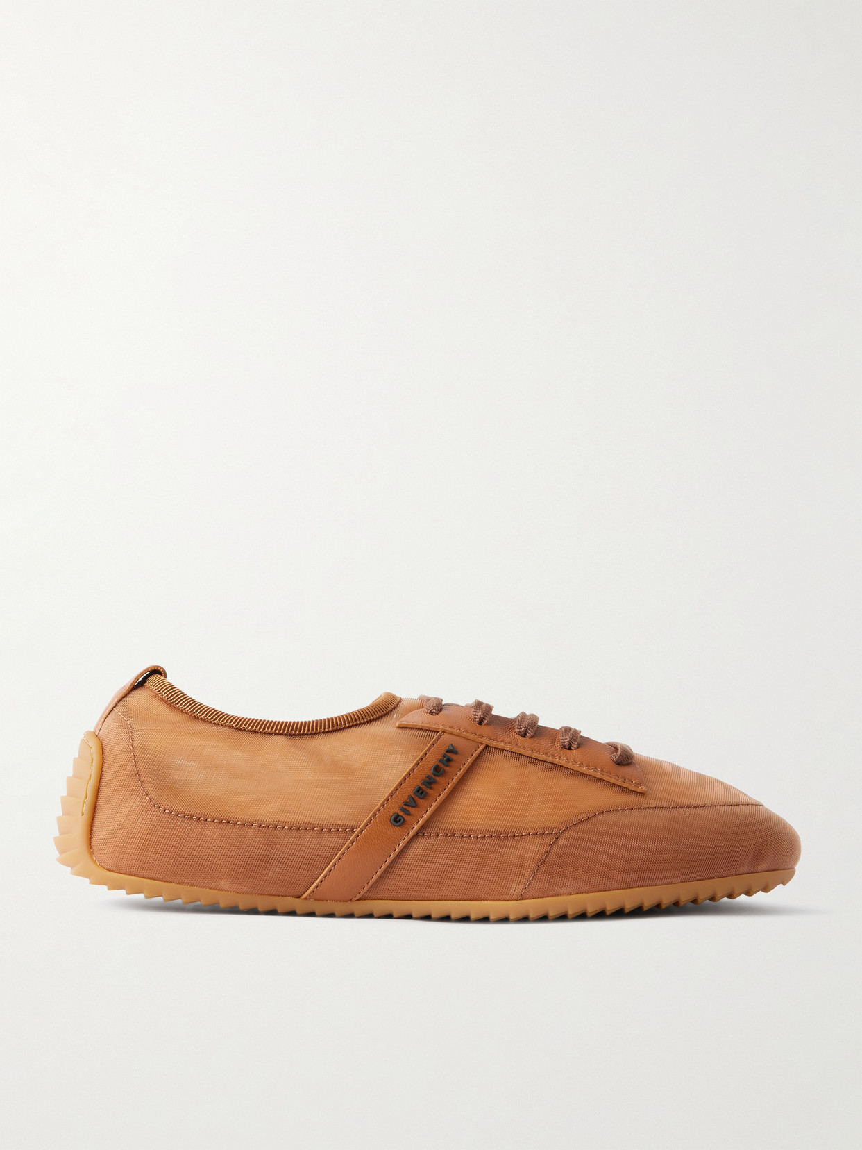 Givenchy Leather-trimmed Mesh Sneakers In Brown
